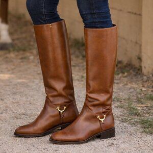 Etienne Aigner Brown Leather Tall Riding Boots Size 9 Brazil